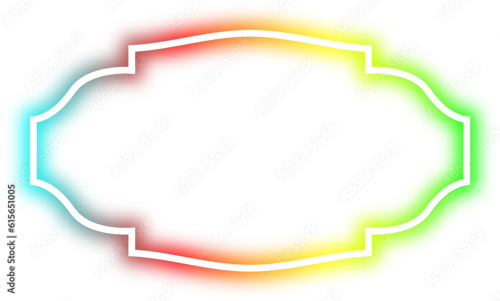 rainbow neon frame cyberpunk style element design rainbow neon frame cyberpunk style element design
