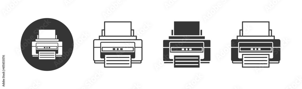 Set printer icon vector in white background Set printer icon vector in white background