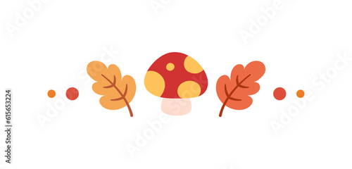 Autumn divider separator border for Fall and Thanksgiving season. Vector isolated on white background.