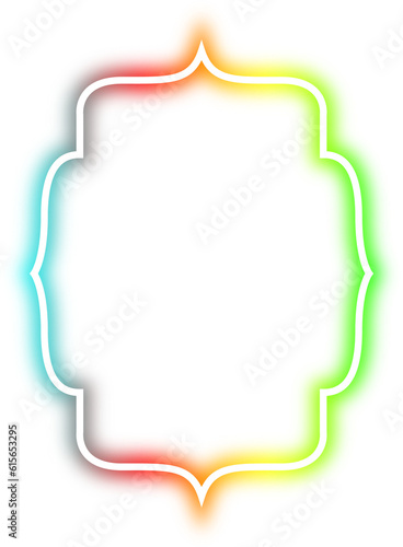 rainbow neon frame cyberpunk style element design