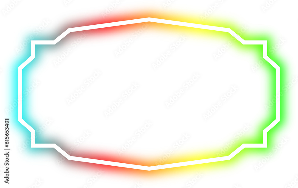 rainbow neon frame cyberpunk style element design rainbow neon frame cyberpunk style element design