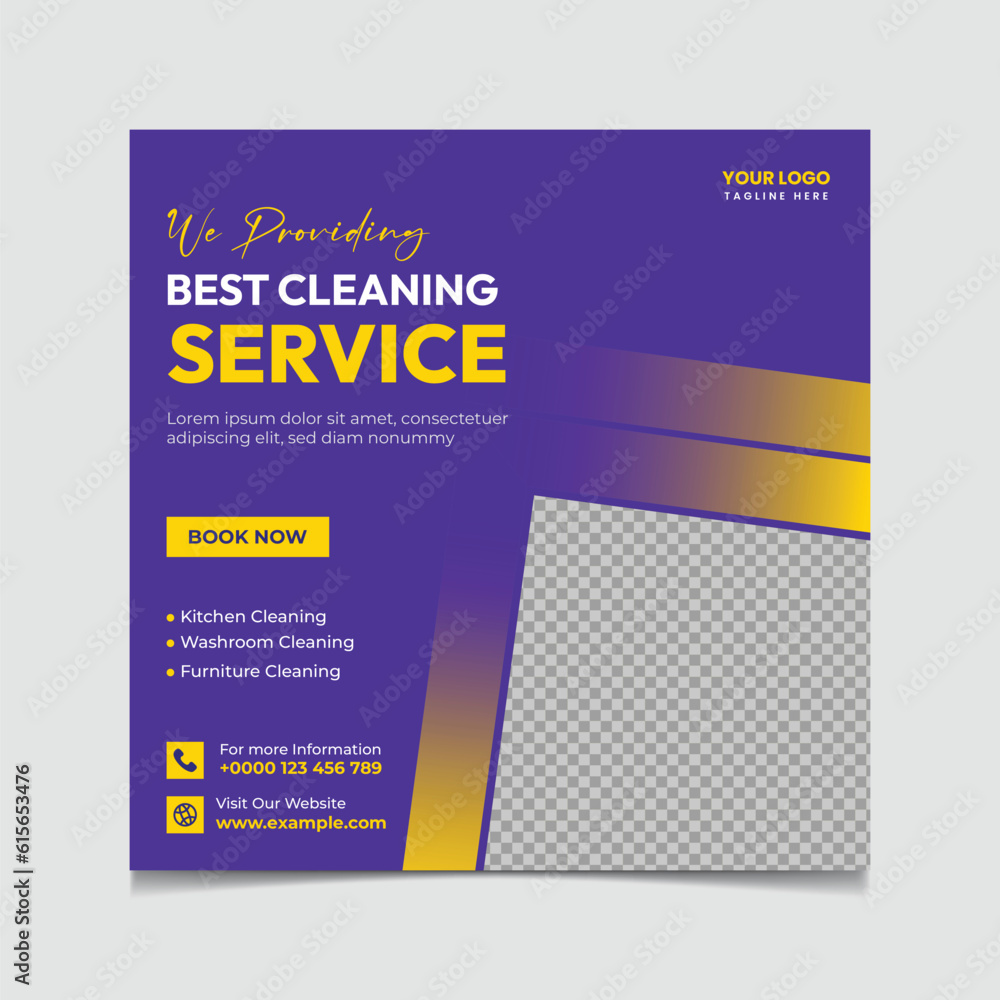 Cleaning service social media vector template Cleaning service social media vector template