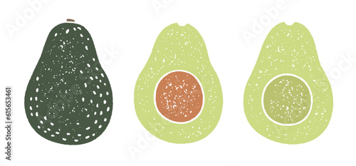 Avocado fruit with grainy texture