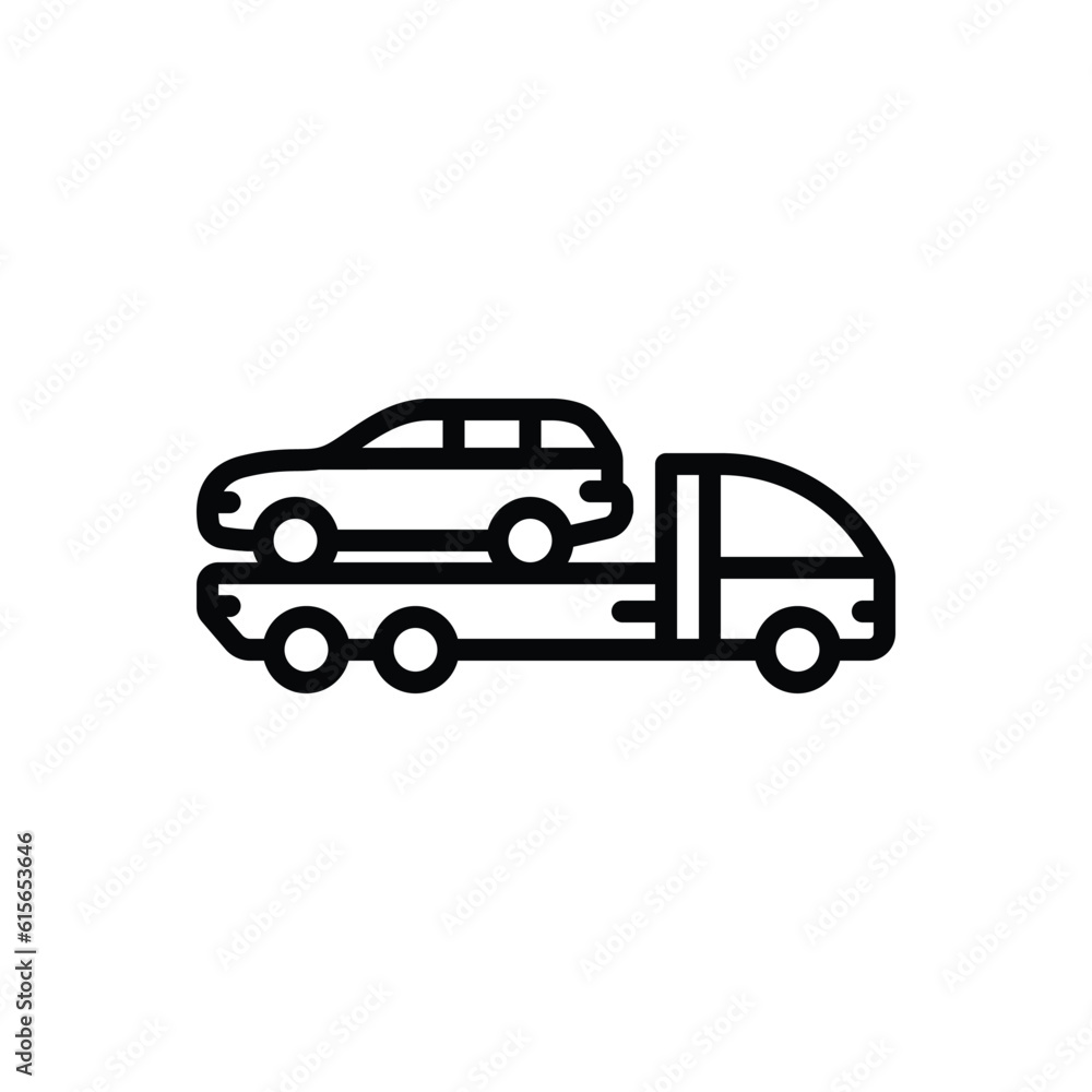 Black line icon for vehicle 
