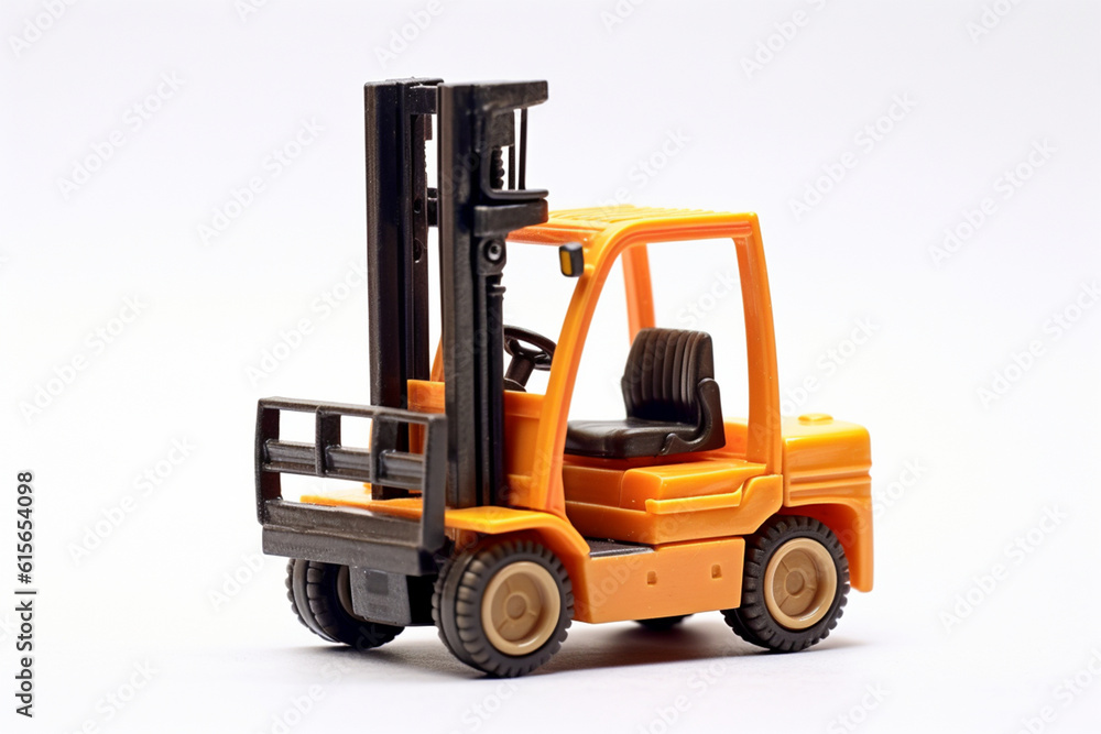 small forklift carry box white background