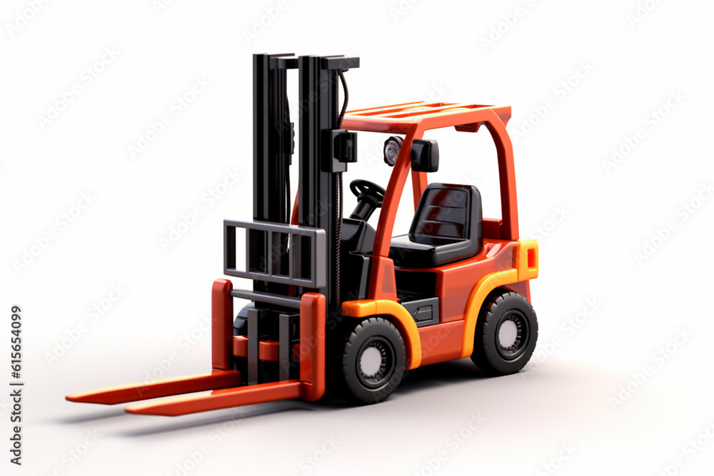 small forklift carry box white background