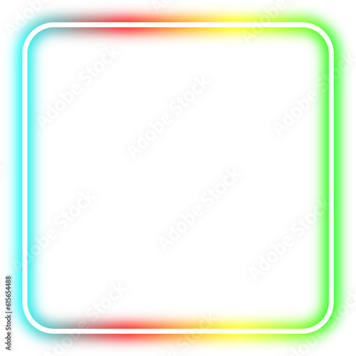 rainbow neon frame cyberpunk style element design
