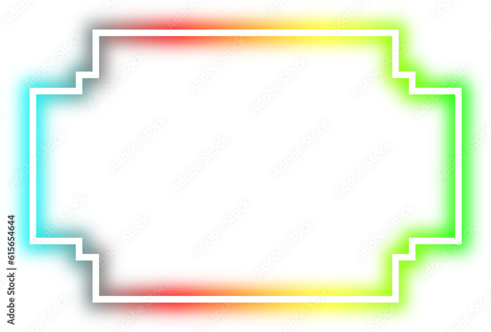 rainbow neon frame cyberpunk style element design rainbow neon frame cyberpunk style element design