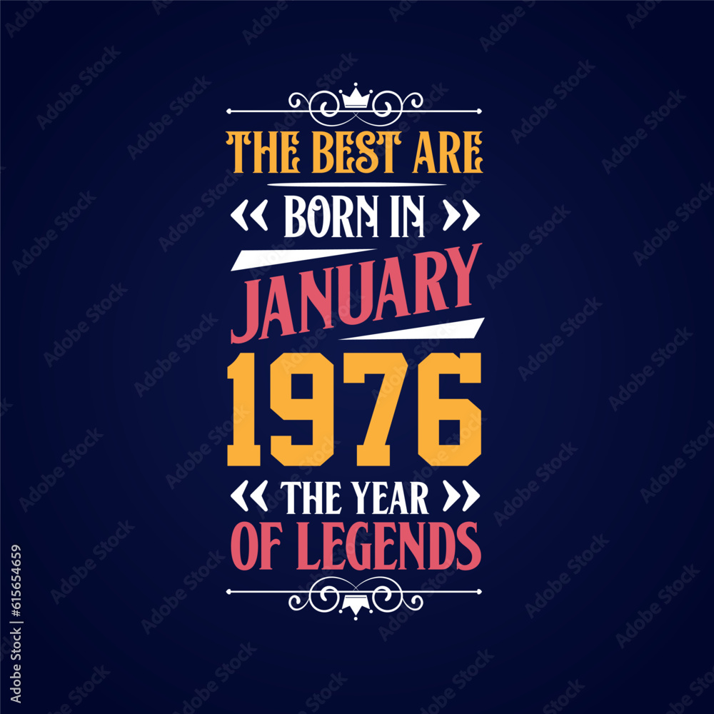 Fototapeta premium Best are born in January 1976. Born in January 1976 the legend Birthday