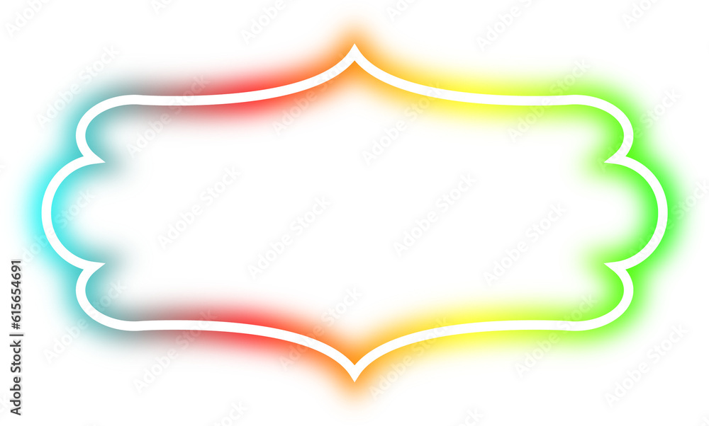 rainbow neon frame cyberpunk style element design rainbow neon frame cyberpunk style element design