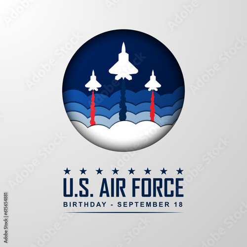 US Air Force Birthday September 18th Background Vector Illustration