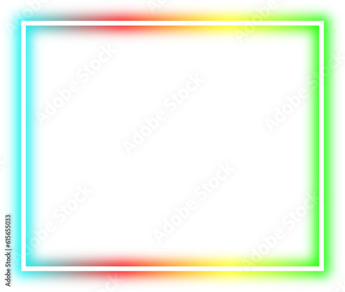 rainbow neon frame cyberpunk style element design
