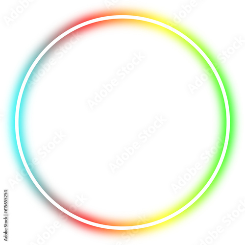 rainbow neon frame cyberpunk style element design
