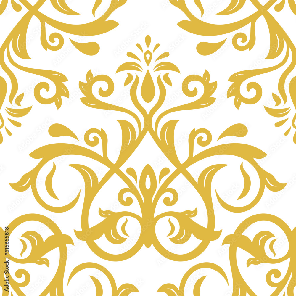 Orient vector classic golden and white pattern. Seamless abstract background with vintage elements. Orient pattern. Ornament for wallpapers and packaging Orient vector classic golden and white pattern. Seamless abstract background with vintage elements. Orient pattern. Ornament for wallpapers and packaging