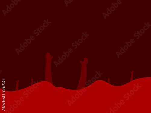 silhouettes of people being tortured in hell	
