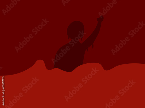 silhouettes of people being tortured in hell	
