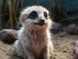 closeup on a wild meerkat, Generative AI