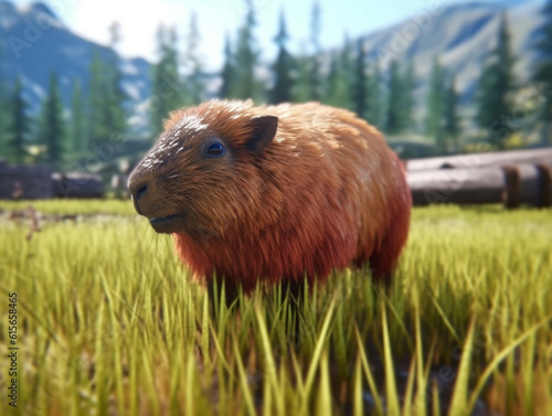cute capybara cub, Generative AI