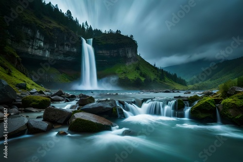 waterfall and rainbow