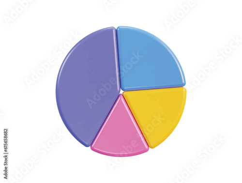 Trend Pie chart icon 3d illustration from business plan collection creative trend analysis 3d icon
