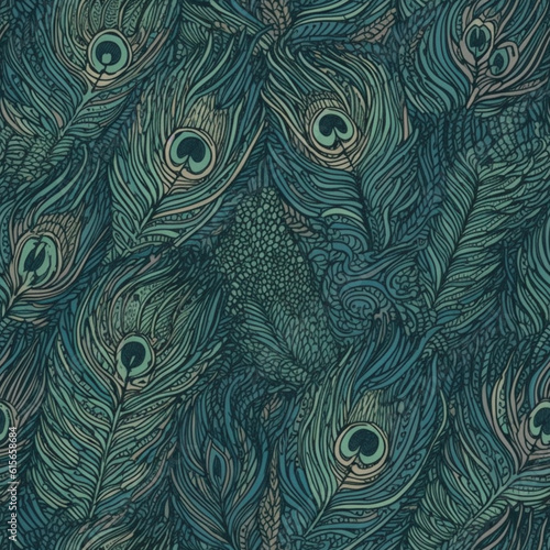 peacock feather designs pattern, Generative AI