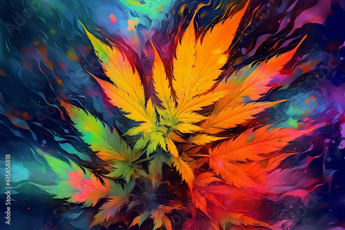 Cannabis abstract background  created using generative AI tools