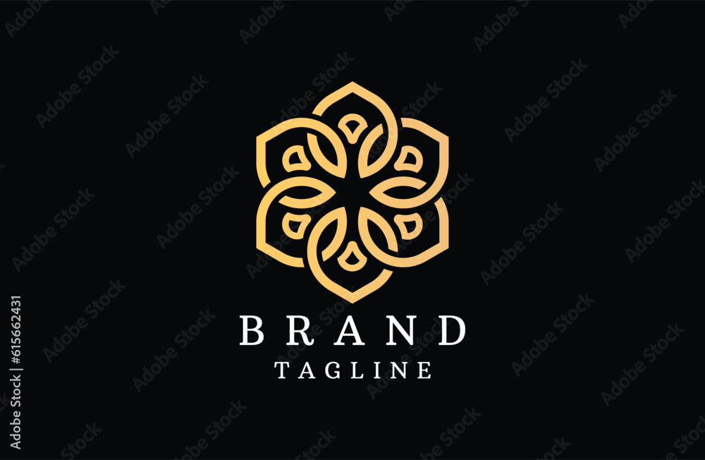 Abstract luxury flower ornament logo