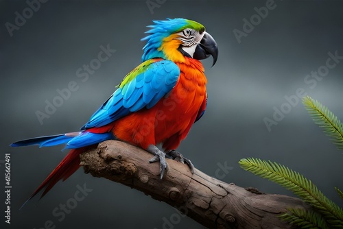 Parrot sitting on the shoot on the bank of the river © Fahad