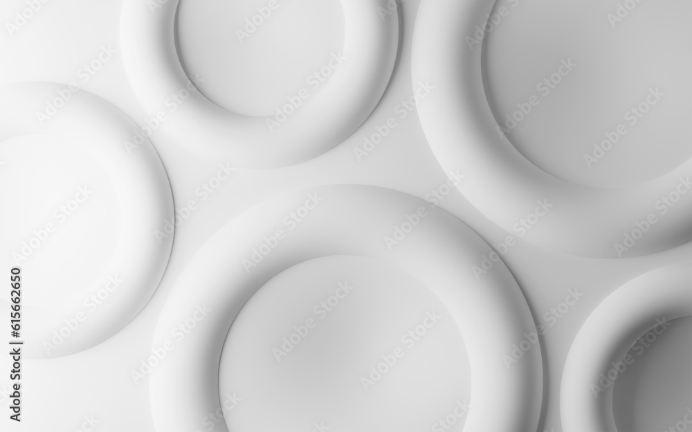 Abstract modern circle with neumorphism white geometric background. 3d rendering. Abstract modern circle with neumorphism white geometric background. 3d rendering.