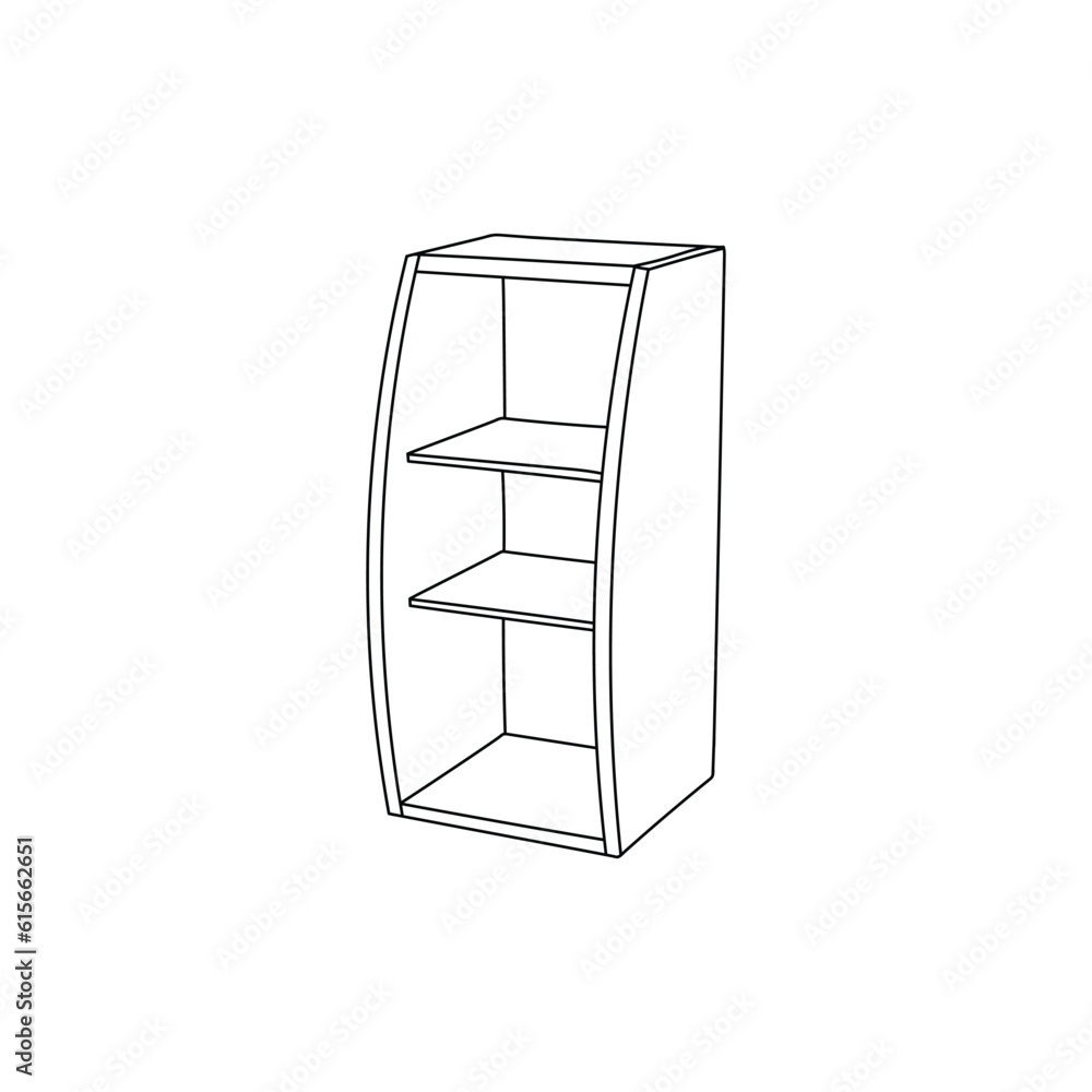 Rack icon furniture interior, line abstract illustration design template