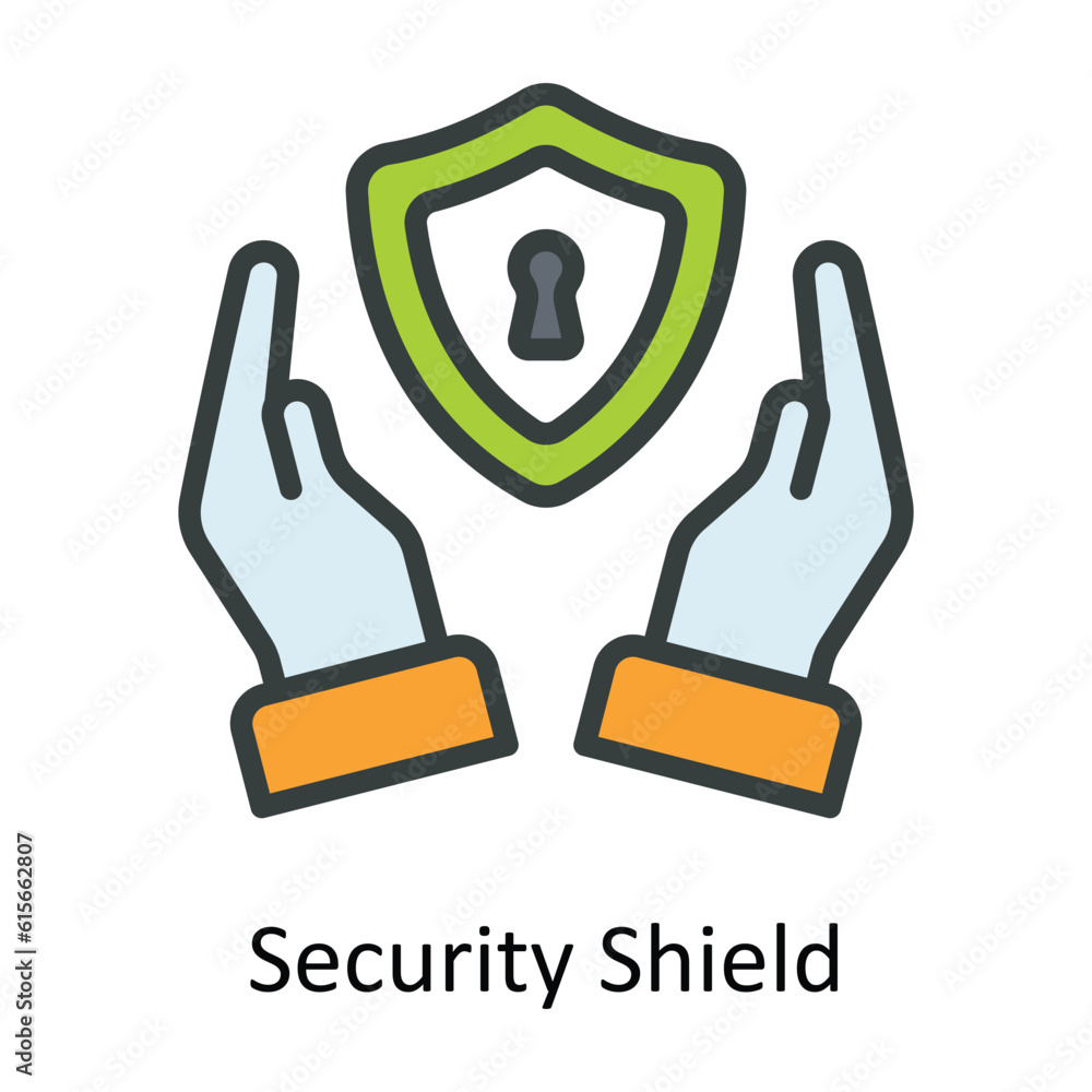 Security Shield Vector Fill outline Icon Design illustration. Cyber security Symbol on White background EPS 10 File Security Shield Vector Fill outline Icon Design illustration. Cyber security Symbol on White background EPS 10 File