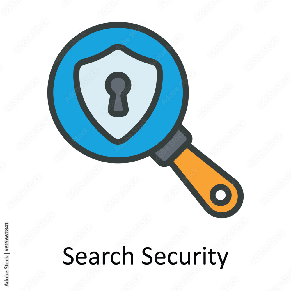 Search Security Vector Fill outline Icon Design illustration. Cyber security Symbol on White background EPS 10 File Search Security Vector Fill outline Icon Design illustration. Cyber security Symbol on White background EPS 10 File