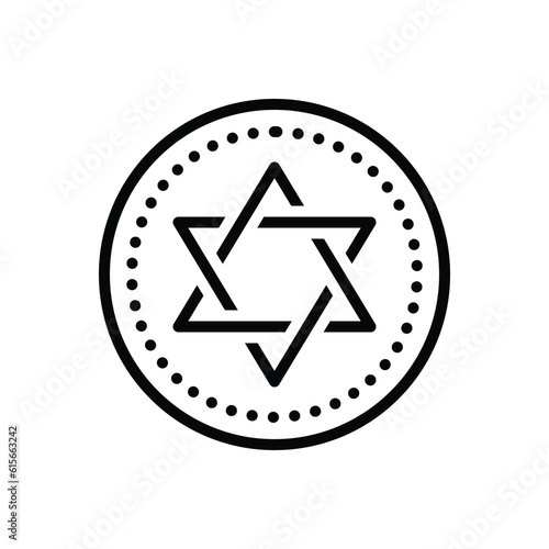 Black line icon for jewish 