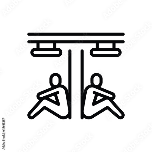 Black line icon for separate 