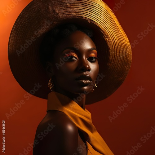 Embracing Diversity and Empowerment - A Striking Stock Photo Featuring a Beautiful Black Woman