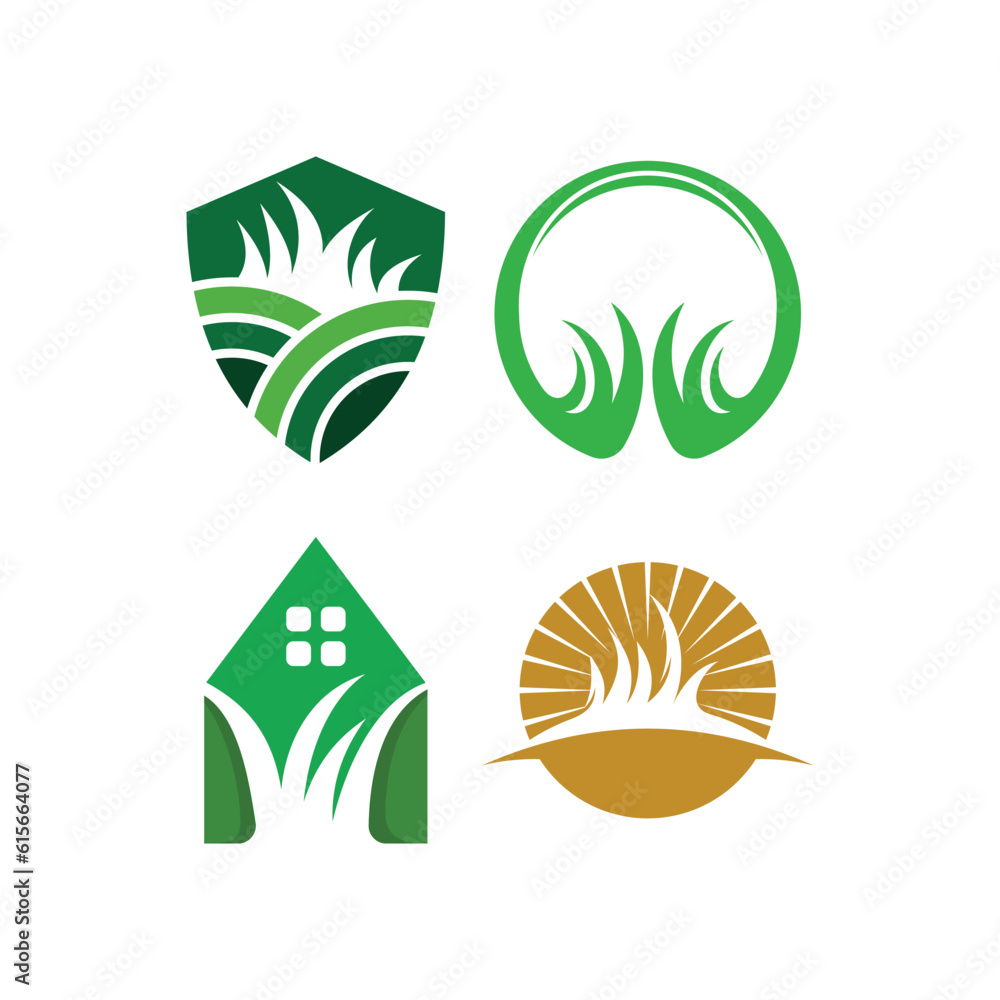 Set collection of Grass icon, vector illustration design template