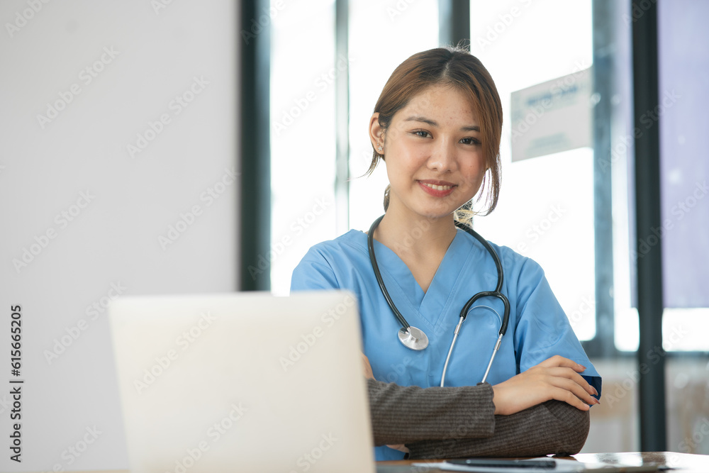 Female nurse doctor Working in a hospital or clinic