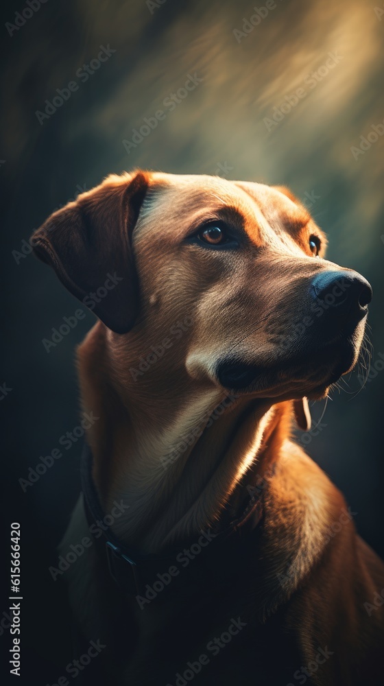 Dog with vintage background. Generative AI