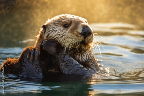 Sea Otter Grooming - AI Generated