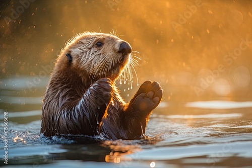Sea Otter Grooming - AI Generated © dasom