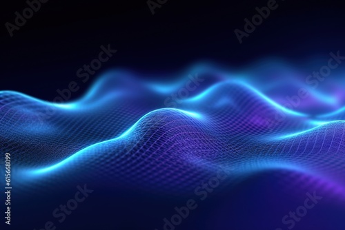 abstract futuristic background with pink blue glowing neon moving high speed wave lines and bokeh lights. Data transfer concept Fantastic wallpaper, Ai Generative