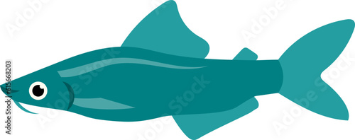 side view of freshwater fish illustration.
