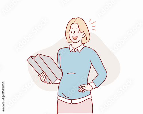 Pregnant Women in Business . Hand drawn style vector design illustrations.