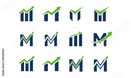 Investment with letter m logo design