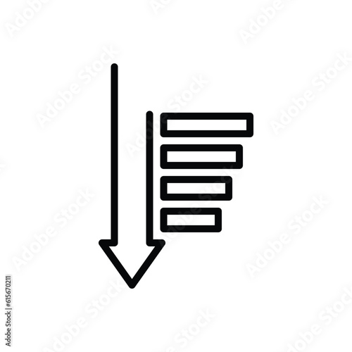 Black line icon for sorted 