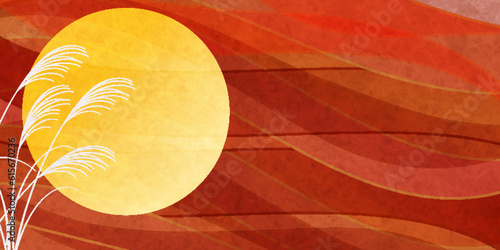 月見　十五夜　和柄　波　背景