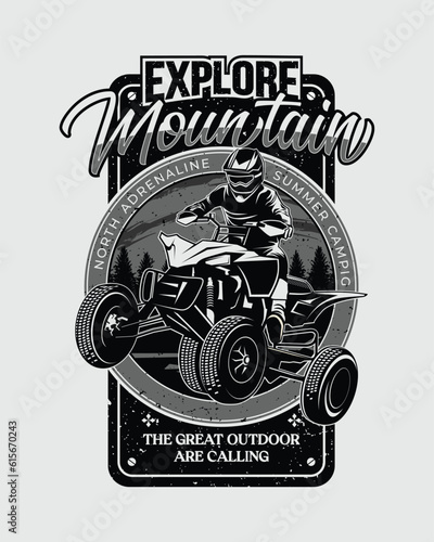 ATV logo vector. ATV Jump Illustration Logo Inspiration Vector