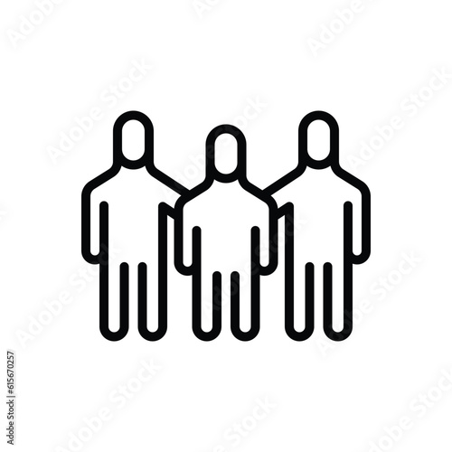 Black line icon for accompanied 