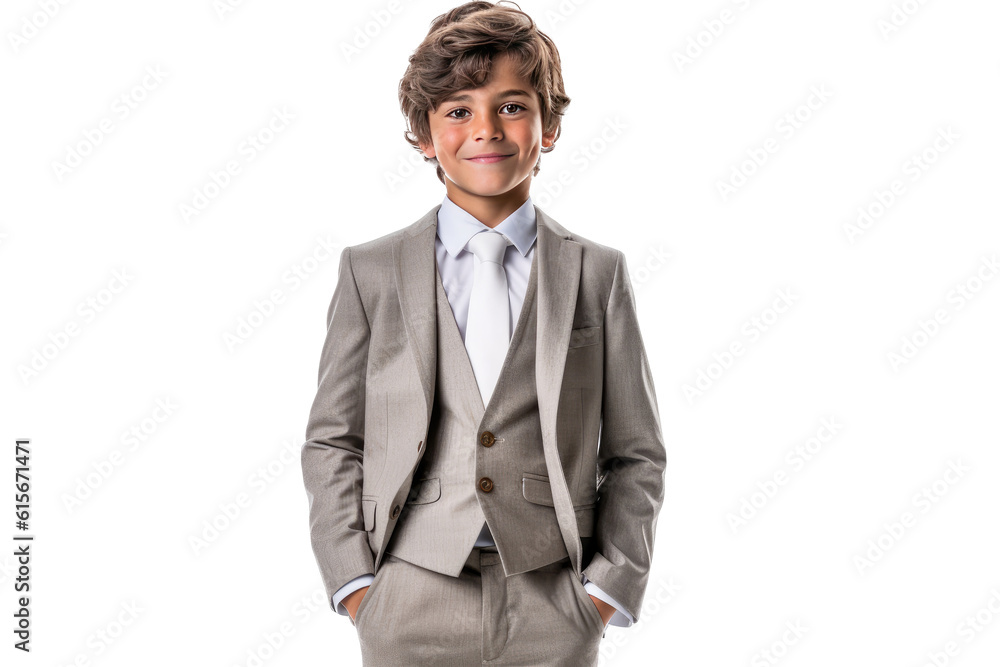 Portrait of boy handsome in business suit isolated on white transparent background , PNG file , Created with Generative Ai Technology Portrait of boy handsome in business suit isolated on white transparent background , PNG file , Created with Generative Ai Technology