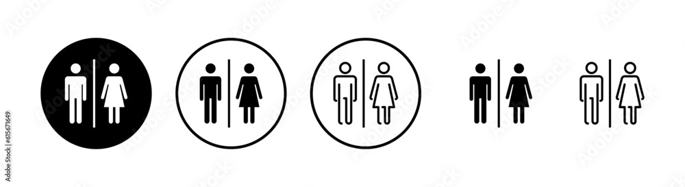 Toilet icons set. Toilet sign. Man and woman restroom sign vector. Male and female icon Toilet icons set. Toilet sign. Man and woman restroom sign vector. Male and female icon